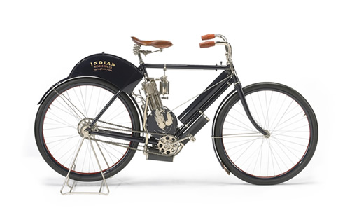 出自美国老牌摩托车制造商 1901年出品Indian古董电单车